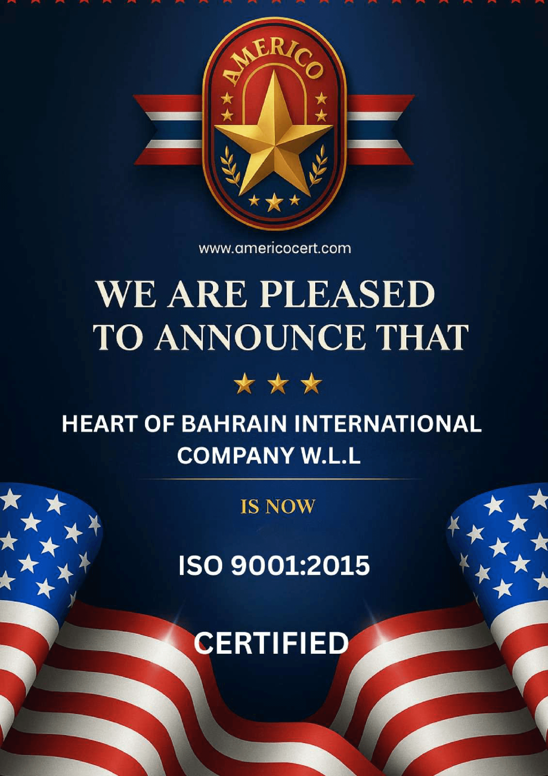 ISO 9001:2015 - Certification Announcement (Copy)